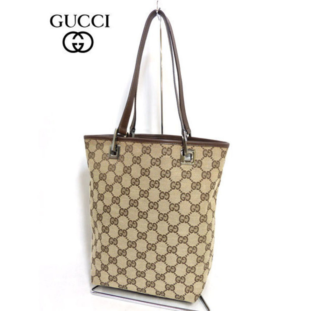 Gucci Gg Pattern Bag Beige Dark Brown - Gem